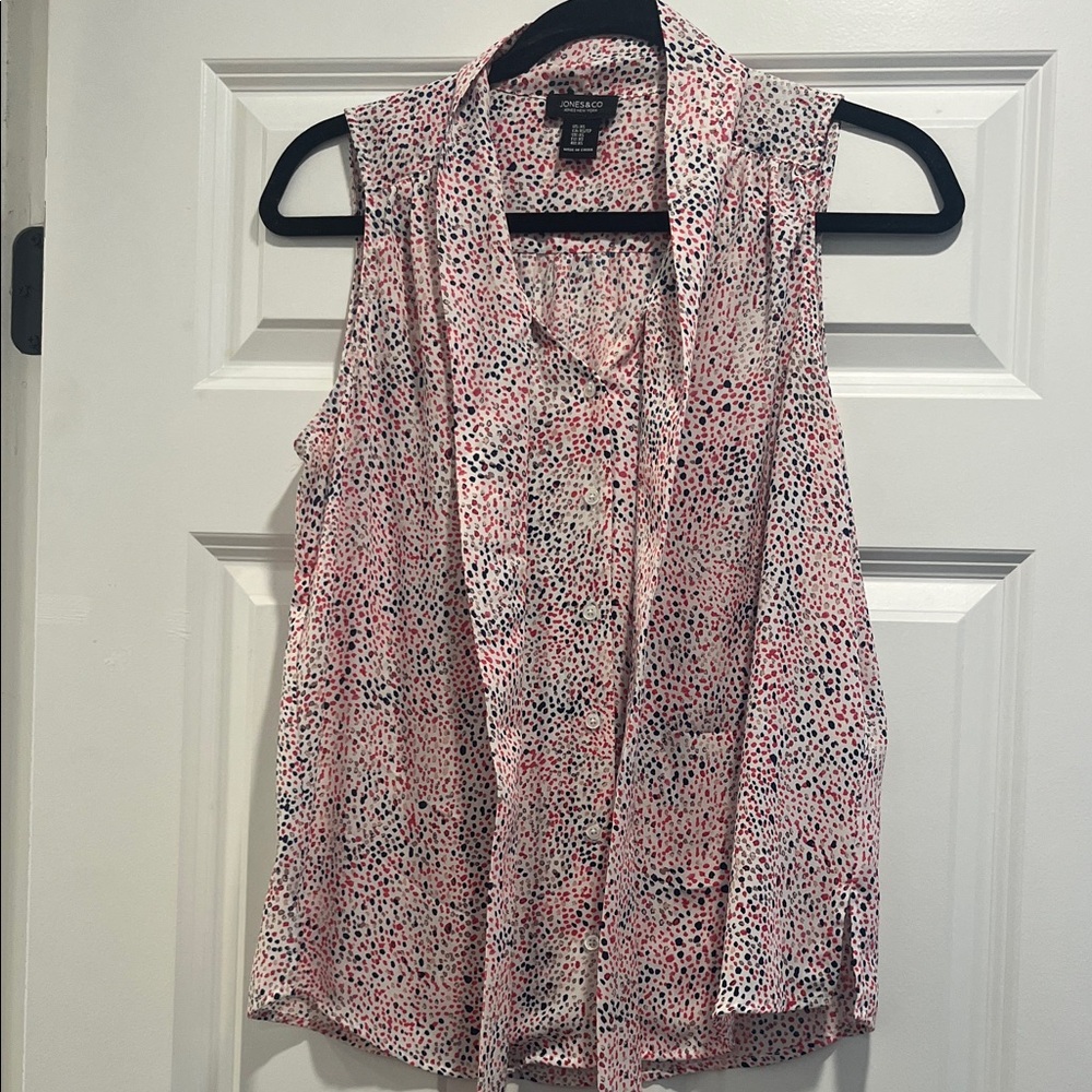 Jones New York Sleeveless Blouse - Pink and Black